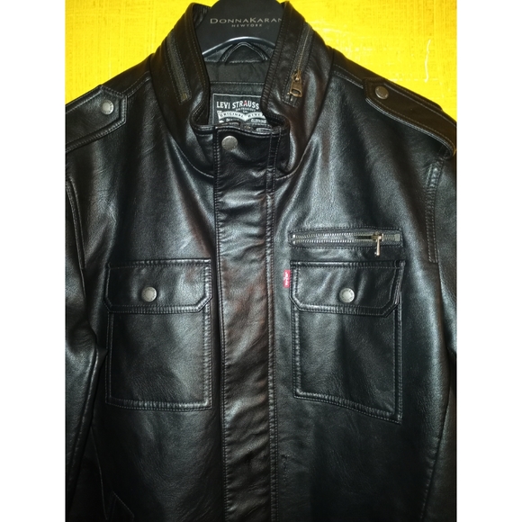 LEVI'S MEN TRUCKER FAUX LEATHER JACKET - Picture 9 of 12